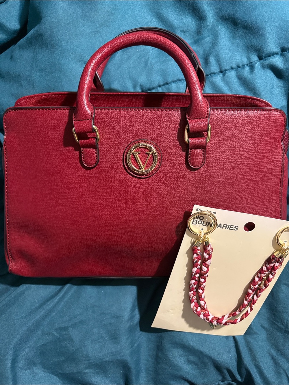 Vera New York Bradley Satchel
Candy Apple Red - NWOT + Bag Charm & Dusty